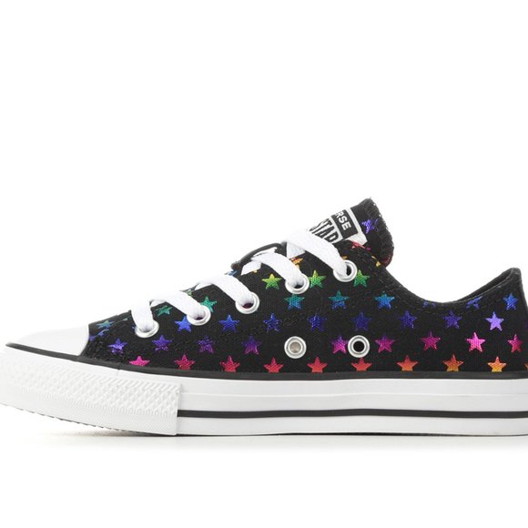 Converse Chuck Taylor All Star Archive OX Foil Star Print Sneakers 5 Youth - Picture 2 of 8